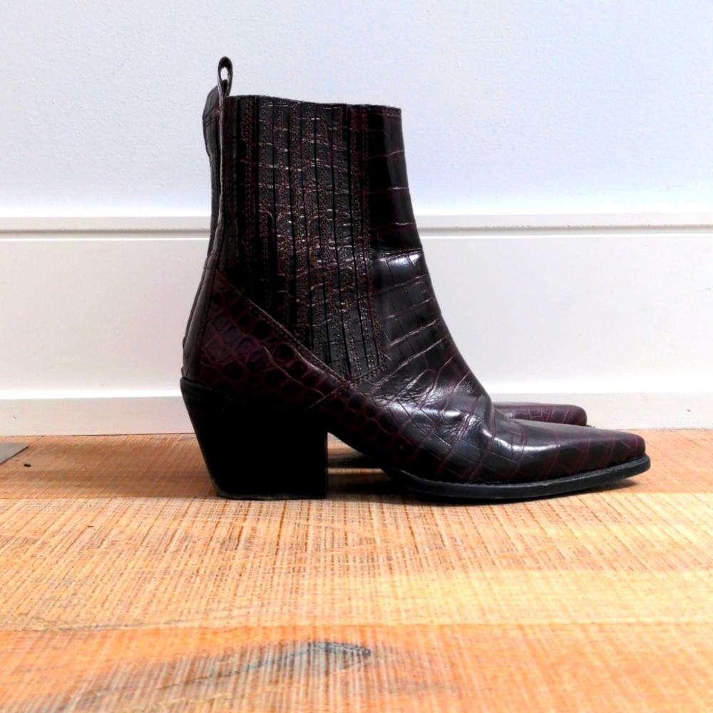 Zara snake print cowboy boots